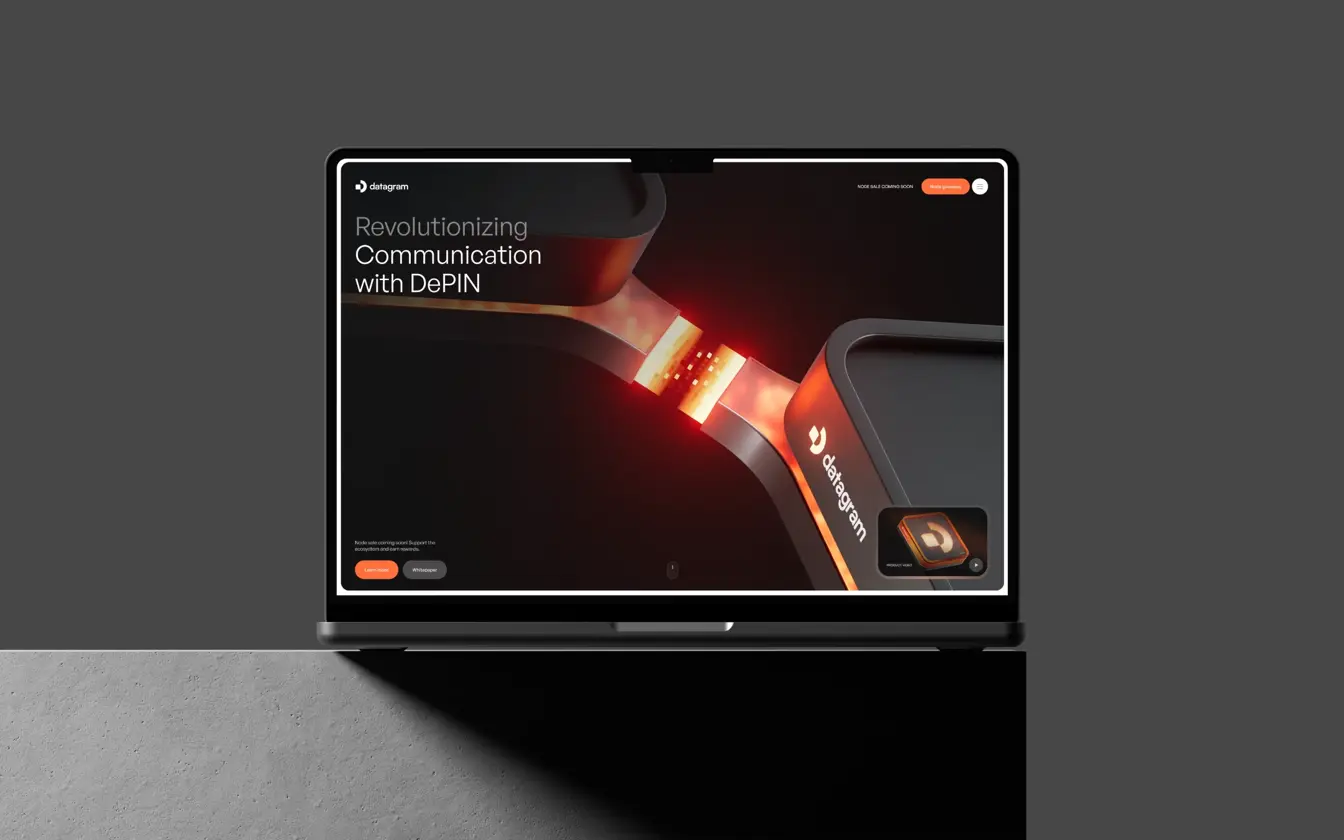 Datagram website on a laptop