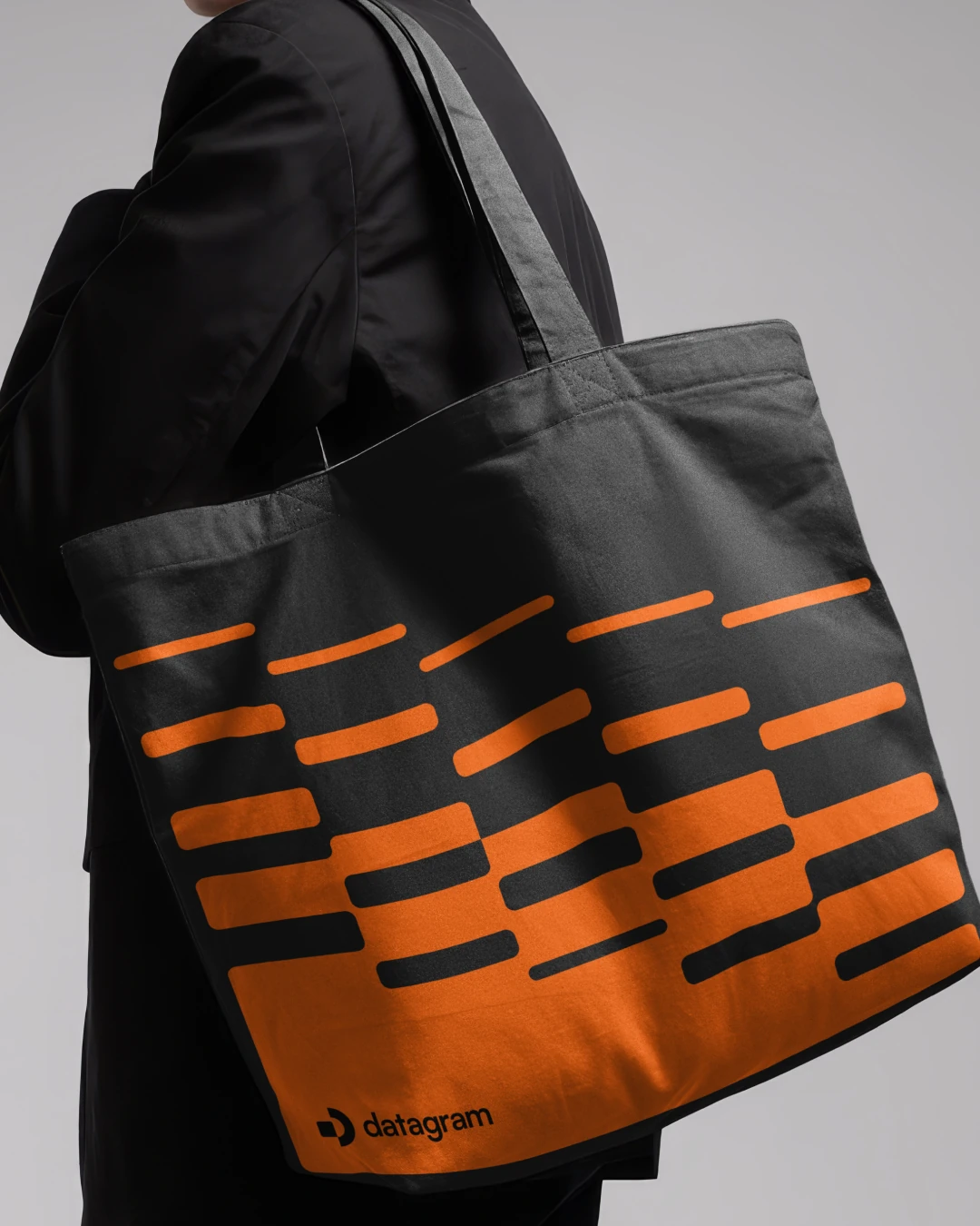 Datagram branded tote bag