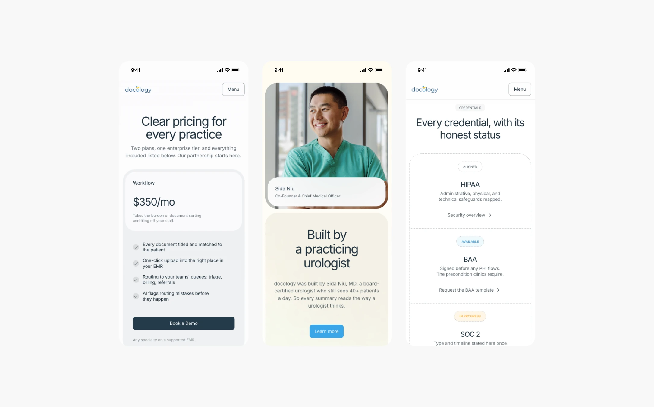 docology mobile screens: pricing, founder story, and credentials