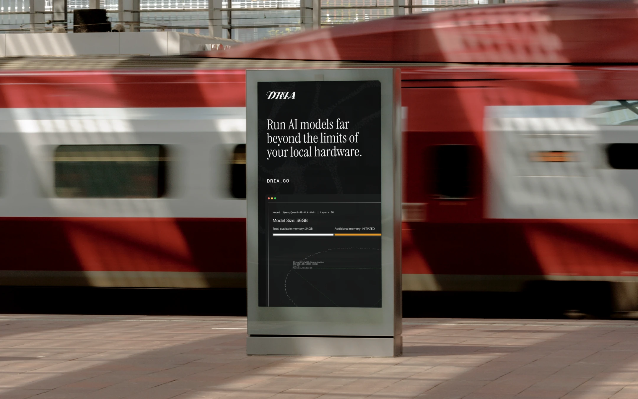 DNET digital six sheet on a station platform