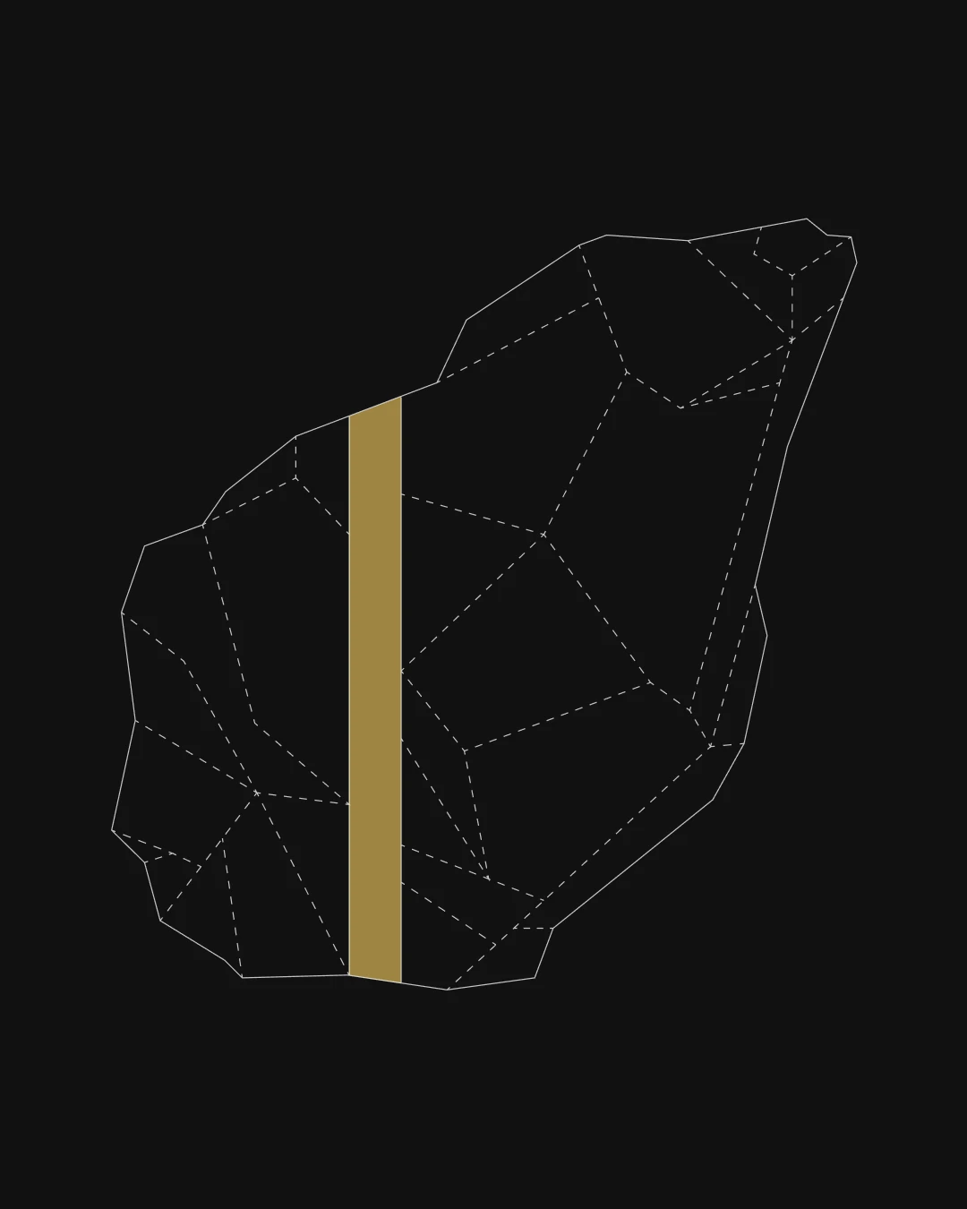 Kedalion 2D rock illustration with a gold seam