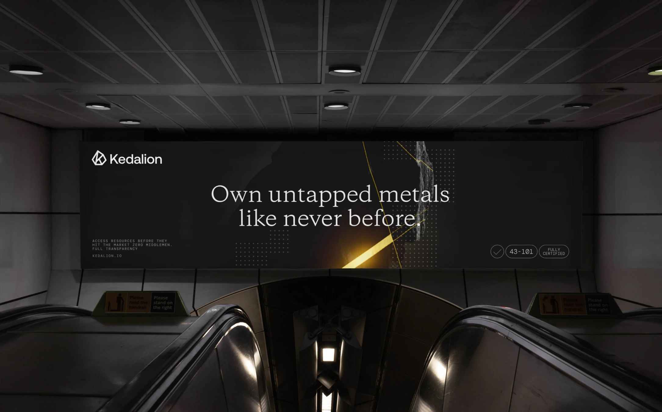 Kedalion escalator billboard: own untapped metals like never before