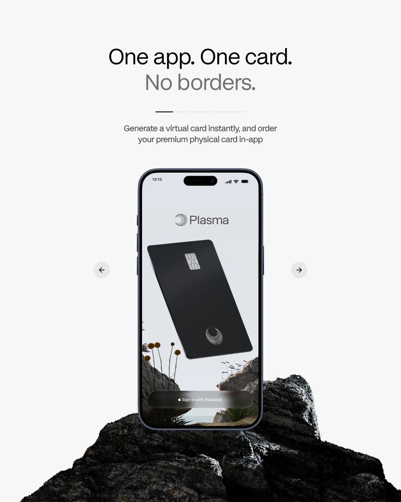 Plasma One app and card by Proof of Work Studio