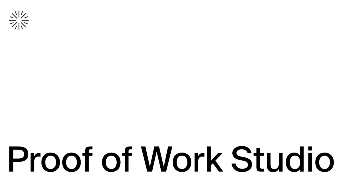 Brand, Web, and Creative for AI, fintech, and crypto | Proof of Work Studio